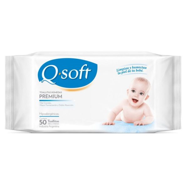 Q-Soft Toallitas Húmedas Premium Baby Clásica/Aloe Vera Hipoalergénicas x50 u c/u