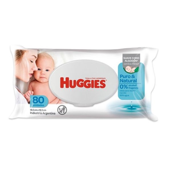 Huggies Toallitas Húmedas Puro y Natural x80 u