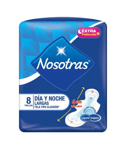 Nosotras Toalla Femenina Día/Noche con Alas x8 u