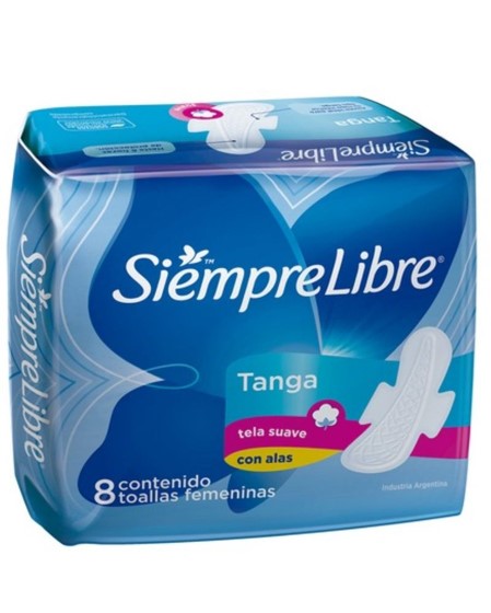 Siempre Libre Toalla Femenina Tanga Tela Suave con Alas x8 u