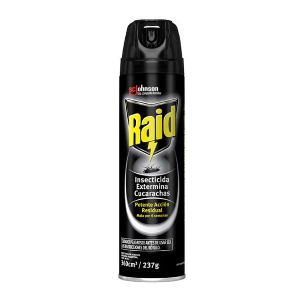 Raid Insecticida Extermina Cucarachas con Potente Acción Residual x360 ml