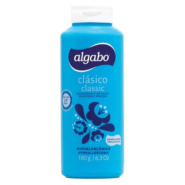 Algabo Talco Desodorante en Polvo Clásico/Suave x180 g c/u