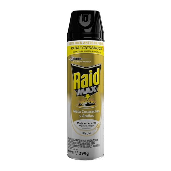 Raid Max Mata Cucarachas y Arañas sin Olor x360 ml