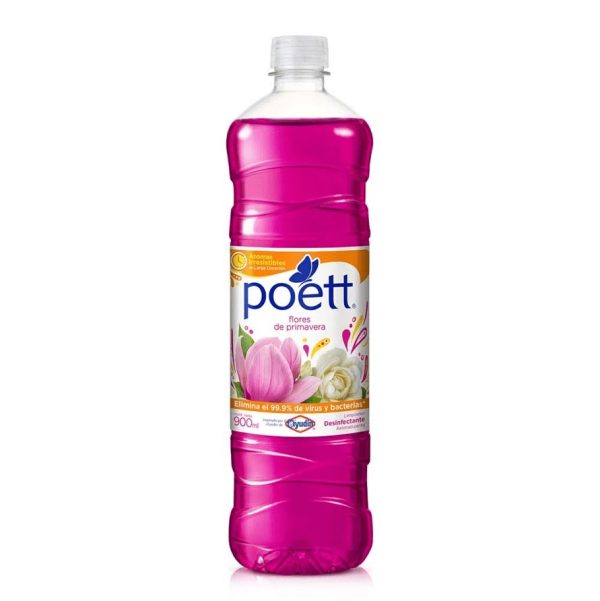 Poett Limpiador Desinfectante de Piso Aroma Bebé/Flores de Primavera/Suavidad de Algodón x900 ml - Imagen 3