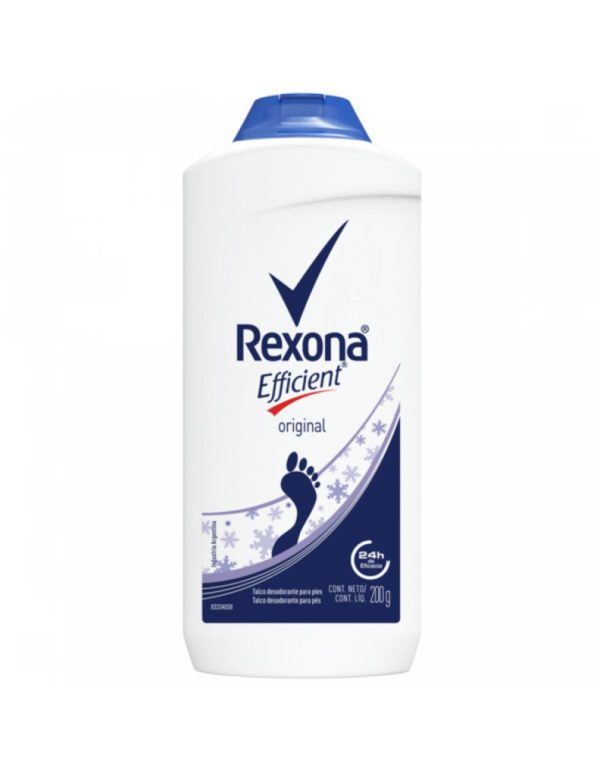 Rexona Talco Desodorante para Pies Efficient Original/Antibacterial Fresh x200 gr c/u