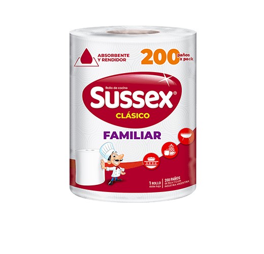 Sussex Rollo de Cocina Clásico Familiar x200 paños