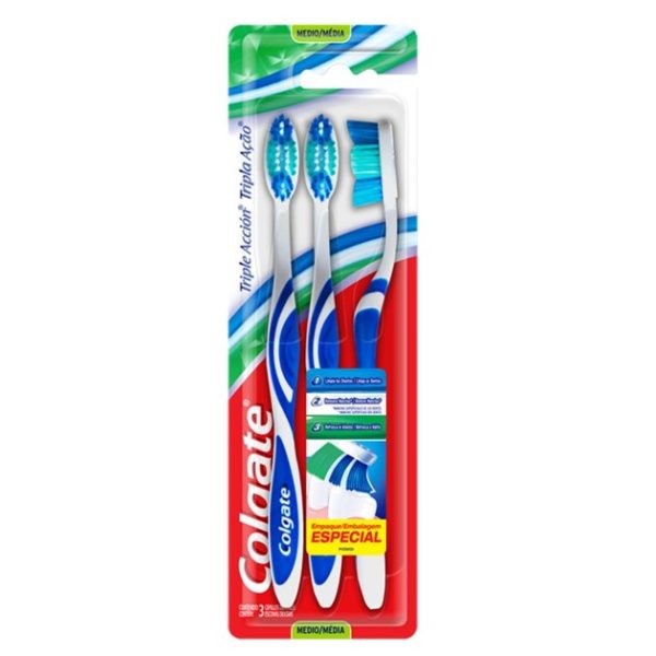Colgate Cepillo Dental Triple Acción Medio x3 u