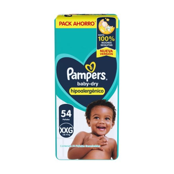 Pampers Pañal Baby-dry Hipoalergénico XXG x54 u