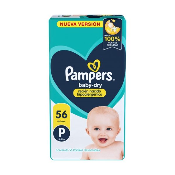 Pampers Pañal Baby-dry Hipoalergénico Pequeño x56 u