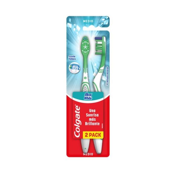 Colgate Cepillo Dental Max White Medio x2 u