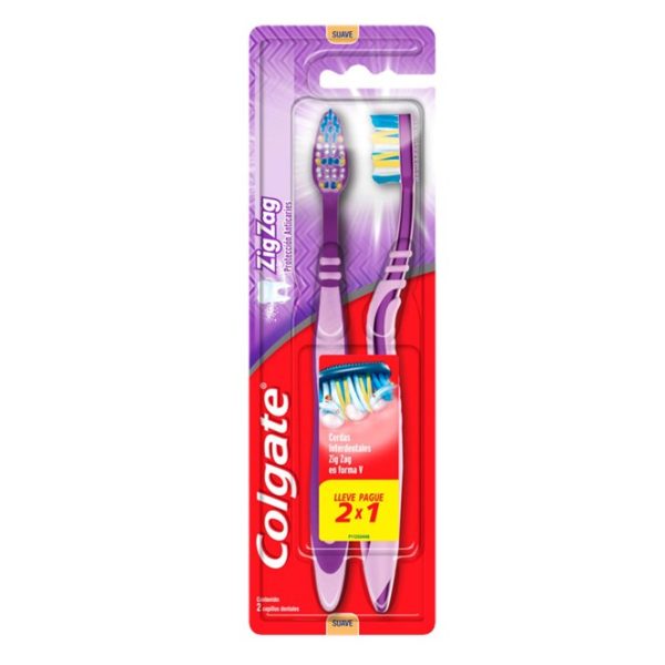 Colgate Cepillo Zig Zag Plus Anticaries Suave x2 u