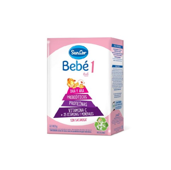 Sancor Bebé 1 Fórmula en Polvo para Lactantes de 0 a 6 meses - Caja x800 g
