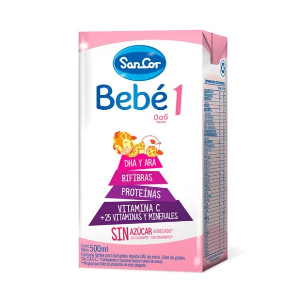 Sancor Bebé 1 Fórmula Láctea Líquida De 0 a 6 meses x500 ml