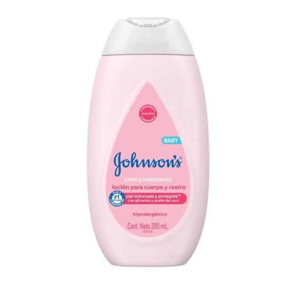 Johnson´s Baby Crema Hidratante Loción Cuerpo y Rostro Hipoalergénico x200 ml