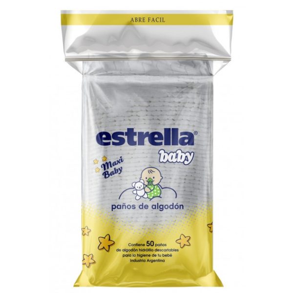 Estrella Baby Maxi Paños de Algodón x50 u