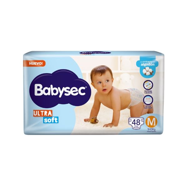 Babysec Ultrasoft Pañales M x48 u