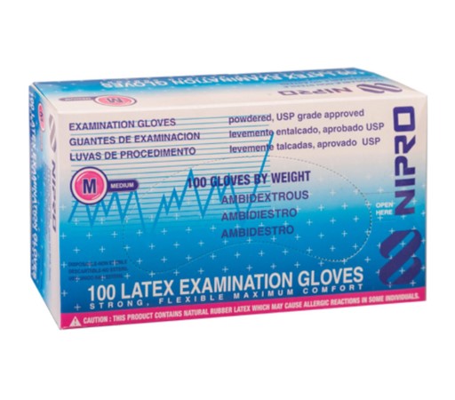 Nipro Guantes de Latex Descartables Medianos Caja x100 u