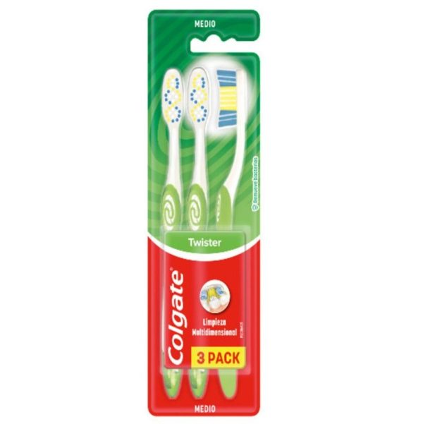 Colgate Twister Cepillo Dental Medio x3 u