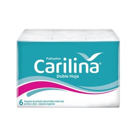 Carilina Pañuelos Doble Hoja Pack x6 paquetes de 10 unidades c/u