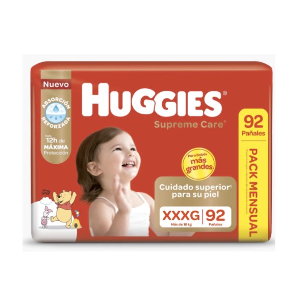 Huggies Supreme Pack Mensual XXXG x92 u