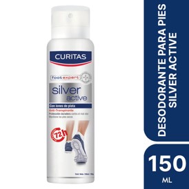 Curitas Silver Active Desodorante Para Pies 72 Horas de Protección x150 ml