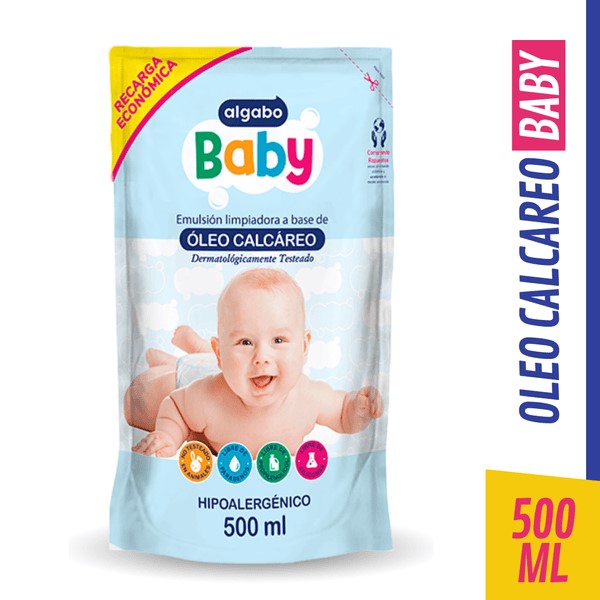 Algabo Emulsión Limpiadora Repuesto Baby a Base de Óleo Calcáreo DP x500 ml