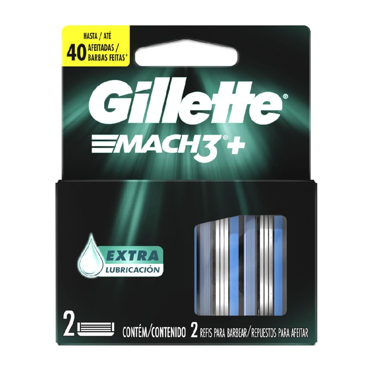 Gillette Mach3 + Respuesto de Afeitar con Extra Lubricación x2 u