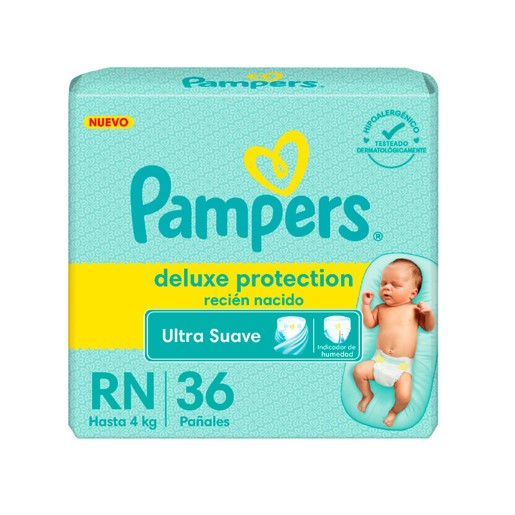 Pampers Deluxe Protection Pañales Recién Nacido Hasta 4Kg x36 u