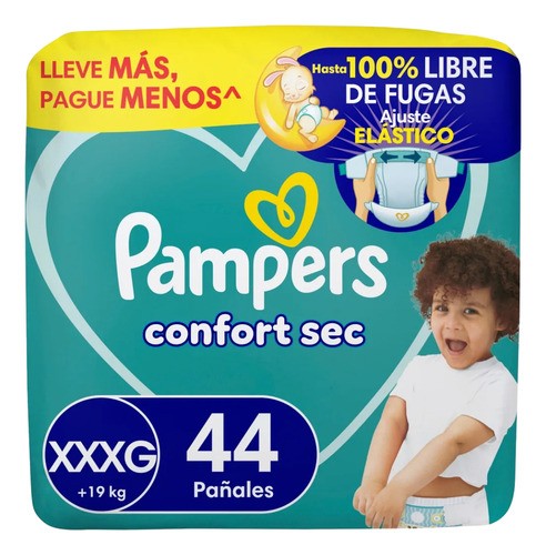Pampers Confort Sec Pañales XXXG +19 kg x44 u