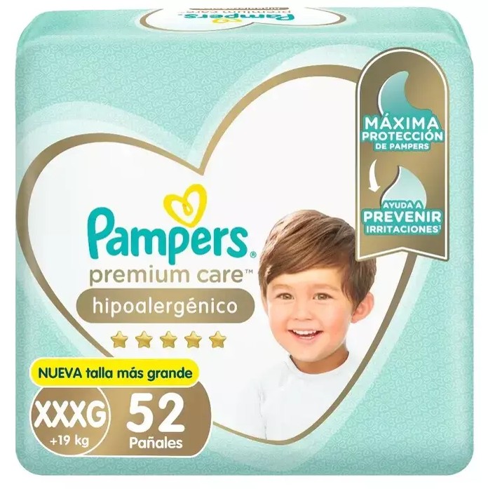 Pampers Premium Care Pañales XXXG +19 kg x52 u