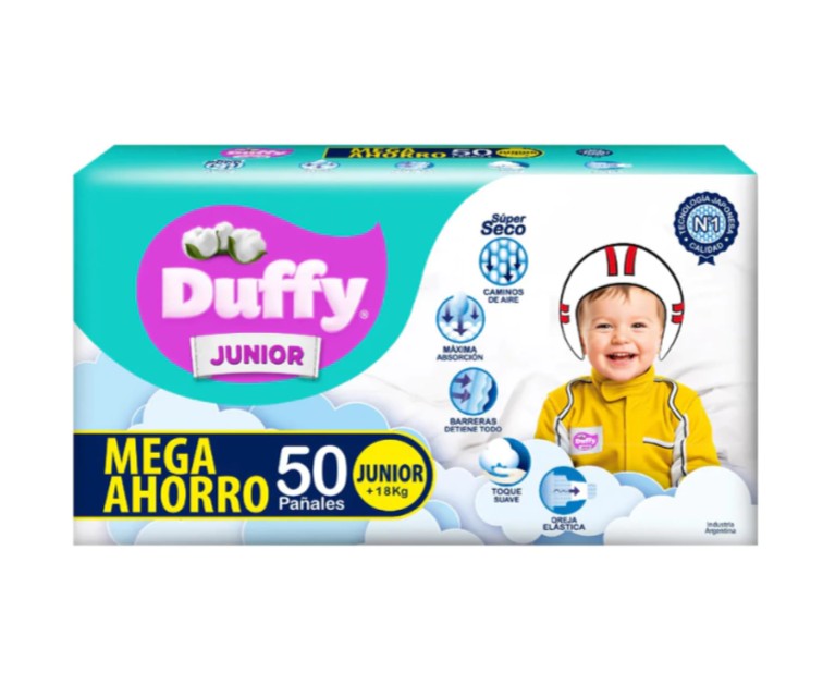 Duffy Pañales Junior +18 kg x50 u