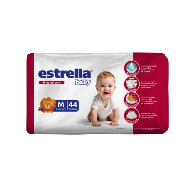 Estrella Baby Pañales Premium M x44 u